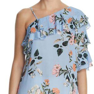 Silk floral Parker one shoulder top